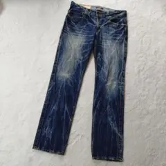 【BLUE WAY】 ブルーウェイ Y2K デニムパンツ 鬼ヒゲ ハチノス