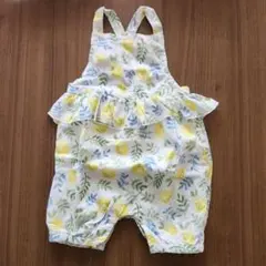 フラワーパターン フリル付きロンパース