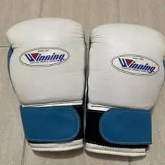 Winning ボクシンググローブ 8oz ホワイト ブルーのサムネイル