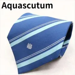 Aquascutum ネクタイ ダブルストライプ ロゴ入り 日本製 成人式