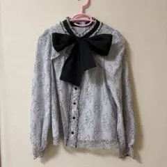 花柄レース ボウタイブラウス 長袖 evelynのサムネイル