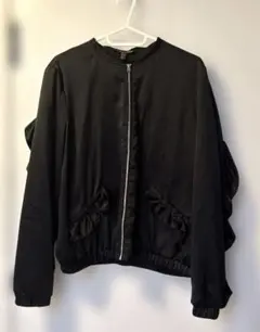 ZARA trf_outerwear MA-1 フリルジャケット　ブルゾン　M