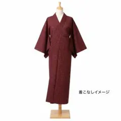 【新品未使用品】昭和レトロ 赤×黒チェック柄 木綿小紋 しつけ糸付き