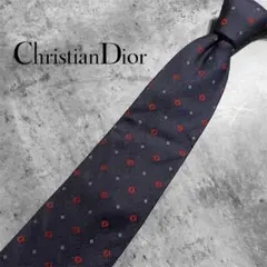 【超美品】Christian Dior ネクタイ ネイビー 総柄 ディオール
