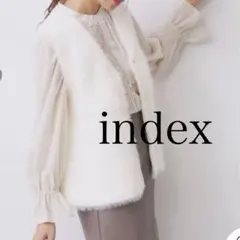 index 試着のみ✨フェザーぺプラムジレ　今期【洗濯機OK/抗ピル】アイボリー