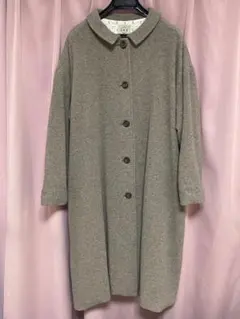 Samansa Mos2 レース背裏ウール混コート モカ