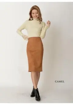 タイトスカート テラコッタ ブラウン キャメル スウェード ペンシルスカート M