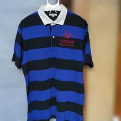 availbasic 青黒ストライプ ポロシャツ 4L