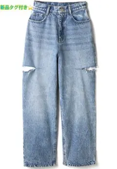 GRL タグ付き　サイドカッティングデニムパンツ[cu273] Lサイズ
