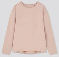 ユニクロ UNIQLO ストレッチダブルフェイスプルオーバー ピンク S