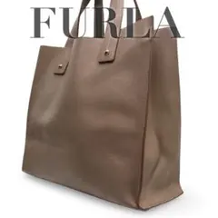 y2k FURLA ミューズ レザー トートバッグ チャーム ベージュ 本革のサムネイル