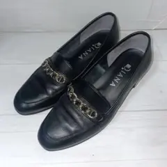 DIANA ブラックレザー ローファー　23センチ
