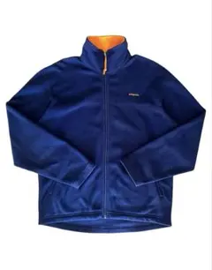 USA製 パタゴニア フルジップ フリース　 ネイビー　刺繍ロゴ