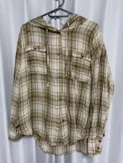 Forever21 チェック柄　フーディー　シャツのサムネイル