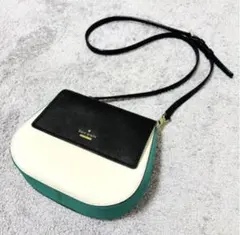 週末限定値下げ ケイトスペード ショルダーバッグ レザー 黒 緑 白 美品