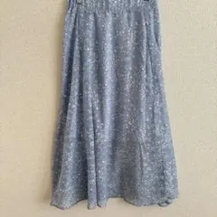 ブルーブルーエ　シースルーロングスカート　M ブルー　水玉　春　夏　美品