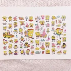 ぷっくりシール　スポンジボブ　4枚セット　立体