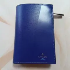 LANVIN en Bleu パーシャル セミハーフサイズ二つ折り財布 ブルー