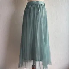 ミントグリーン プリーツスカート