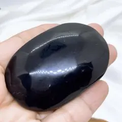 【天然石】チベット産漆黒モリオンパーム◆握り石 76g