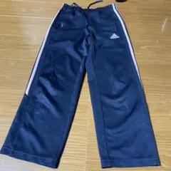 adidas ネイビー ジャージ サイドストライプ　ピンクライン　女の子　140