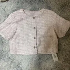 （新品タグ付き）Dazy shein ツイード半袖トップスのサムネイル