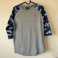 NIKEJordan Tシャツ グレー/ネイビー七分袖メンズM