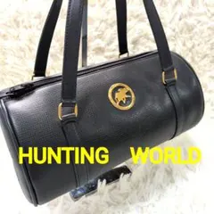 【希少】HUNTING WORLD ハンティングワールド　ミニボストンバッグ 未使用級】 ハンティングワールド ミニボストンバッグ カーキ ロゴ