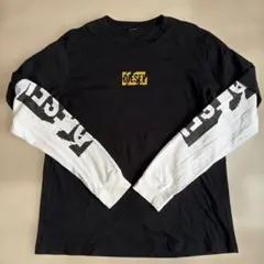 DIESEL 長袖　ブラック ホワイト ロンT 　Lサイズ