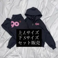 9090girl LogoGlitter Zip Hoodie pantsセット