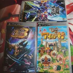 PSPソフトセット - モンスターハンター3、アイルー村　ダンボール戦機