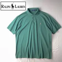 【美品Polo Ralph Lauren】鹿の子ポロシャツ 2XLグリーンk84のサムネイル
