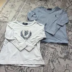 Ralph Lauren ストライプ Vネック Tシャツ 2点セット
