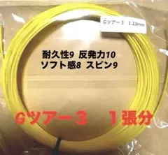ゴーセンGツアー3 テニスガット 1.23mm イエロー
