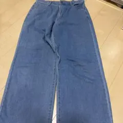 デニムワイドパンツ サイズL 淡い青色