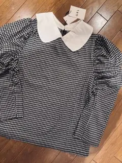 グレイル★GRL★襟付きトップス★ギンガムチェック柄★長袖トップス★白襟