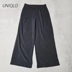 美品✨ユニクロ C/感動タックワイドパンツ/洗濯速乾 吸汗速乾/カジュアル/L