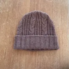 UNIQLO ニット帽　ケーブル編み　アルパカ混