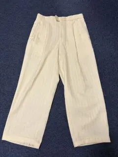 アイボリー ストライプ 50's ズートパンツ ワイドスラックス