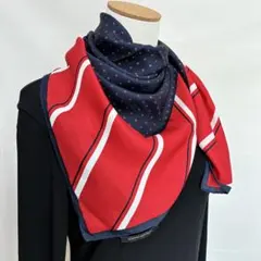 2-13.BANANA REPUBLIC レジメンタルモチーフ　シルクスカーフ