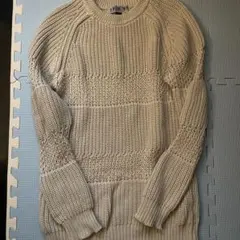 【BAL】 LOOSE MESH STRIPE RIB SWEATER