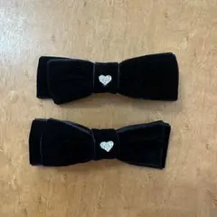 ベロアリボン バレッタ ヘアクリップ リボンクリップ フレンチガーリー