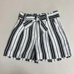 H&M ストライプ　ワイドハーフパンツ　新品未使用品