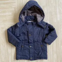 b room フード付きネイビーアウター　ダウン　90センチ