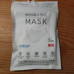 エアリズム 洗えるフェイスマスク ちいさめ Mサイズ ホワイト 3枚入り