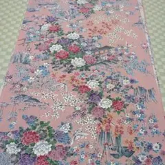 274　 着物解きハギレ　反物巾×330㎝ 　花鳥文　鶴　金彩