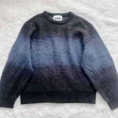 【SINSS】ウールブレンドグラデーションニット　ブラックブルー　L