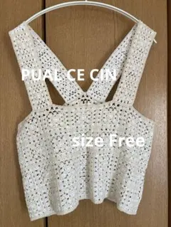 【PUAL CE CIN 】クロシェ編み風ビスチェ