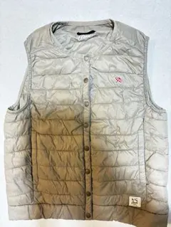 ベージュ キルティングダウンベスト ノースリーブ