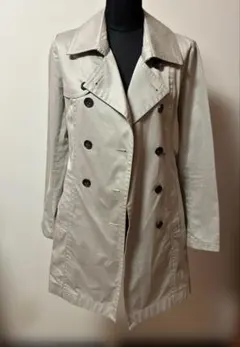 アンタイトル・シルバーグレー・トレンチコート ダブルブレスト